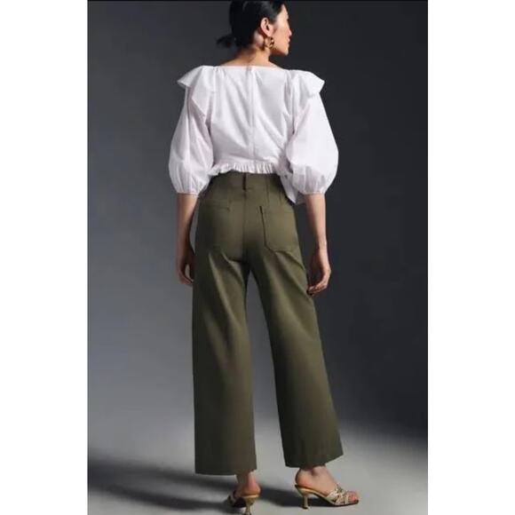 Anthropologie  Olive Wide Leg Pants - Picture 5 of 7